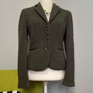 Tahari Grey Textured Wool Suit Blazer Jacket 4